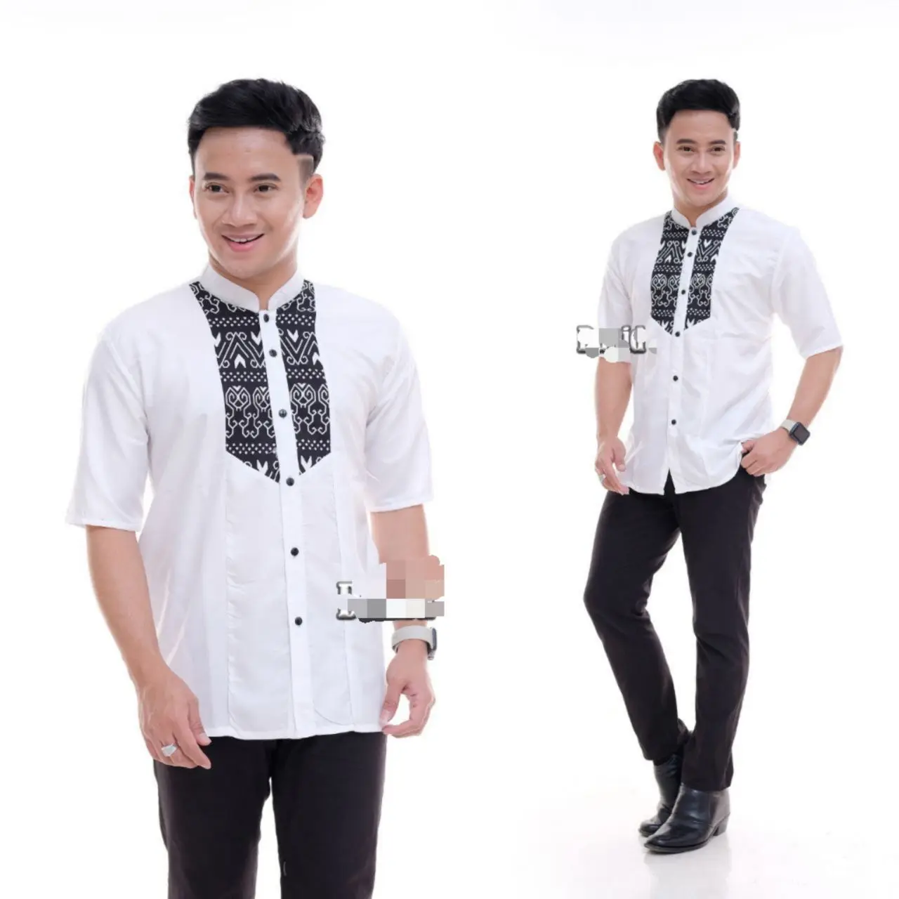 Baju Koko Pria Dewasa Lengan Pendek Model Depan Batik Prada Terbaru Kekinian Ukuran M L XL Bahan Katun