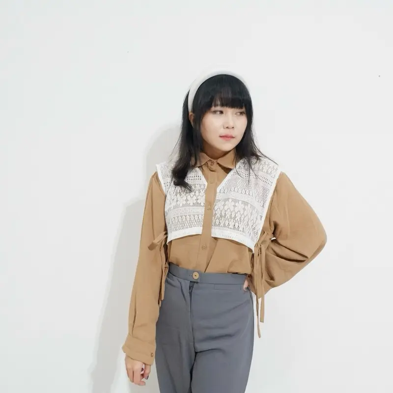 Qays Store Kemeja Asadela Rompi Vest Brukat Wanita All Size Stretch Panjang Adem Formal Mewah 3