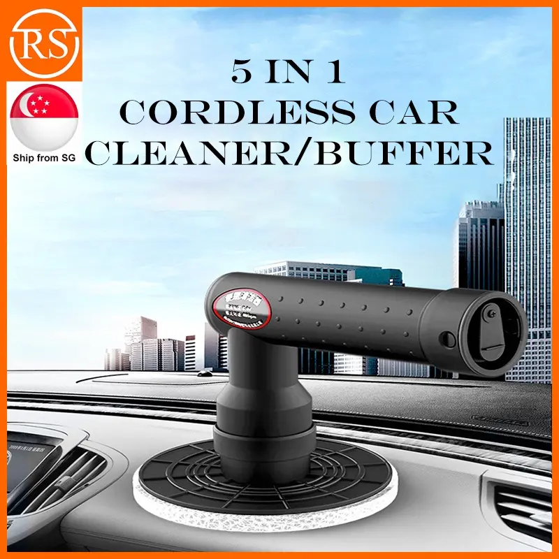 Portable Wireless Car Wax Polisher Buffer Electric Machine with 5 Polishing Pads ❤️SG Seller❤️