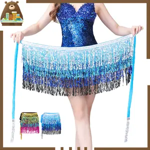 Belt Belly Dance Costum Rok Belly Dance Rok Mini Pendek Bintik Sequin Payet Tari Perut Senam Fitness Zumba