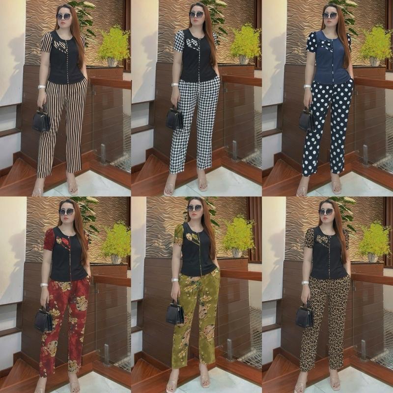 ĐỒ BỘ TRUNG NIÊN, ĐỒ BỘ TẶNG MẸ TẶNG BÀ CO GIÃN THOẢI MÁI HD166 ủ kem thun gân