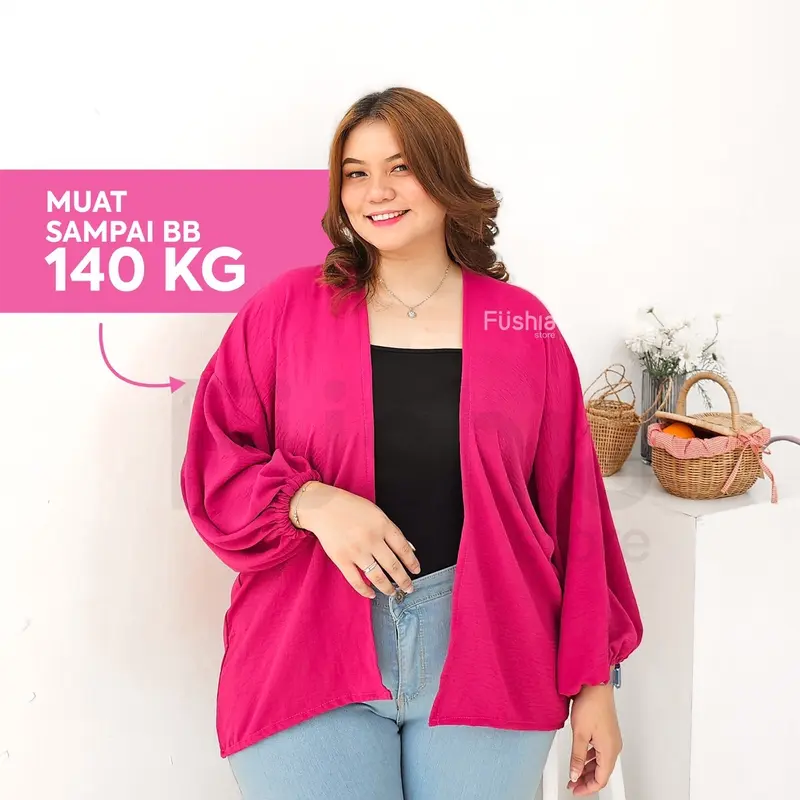 Outer Cardigan Jumbo (BB 70kg++) Lengan Balon Hari Raya Lebaran 0