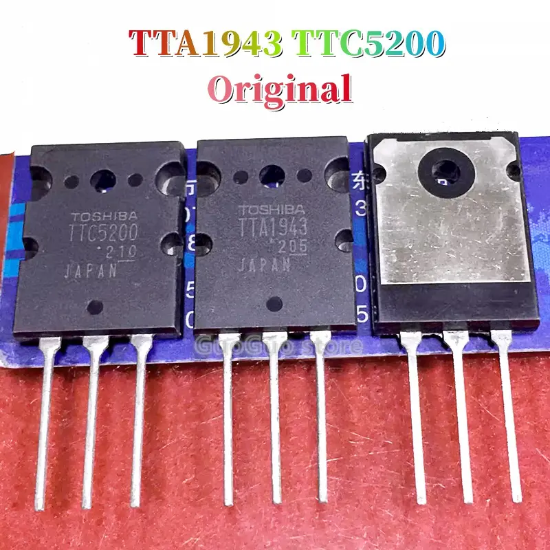 2pcs Original (1pcs TTA1943 + 1pcs TTC5200 ) C5200 A1943 TO-3PL Silicon PNP NPN High Power Amplifier Transistor New Genuine