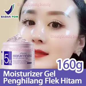 Brightening Moisturizer Gel BPOM 160gr Cream Pemutih Wajah Penghilang Flek Hitam Cream Siang Malam Krim Kulit Kering & Sensitif Pelembab Wajah Memperbaiki Skin Barrier dan Primer Glowing Pencerah Mencerahkan Kulit Mengecilkan pori-pori Anti Penuaan