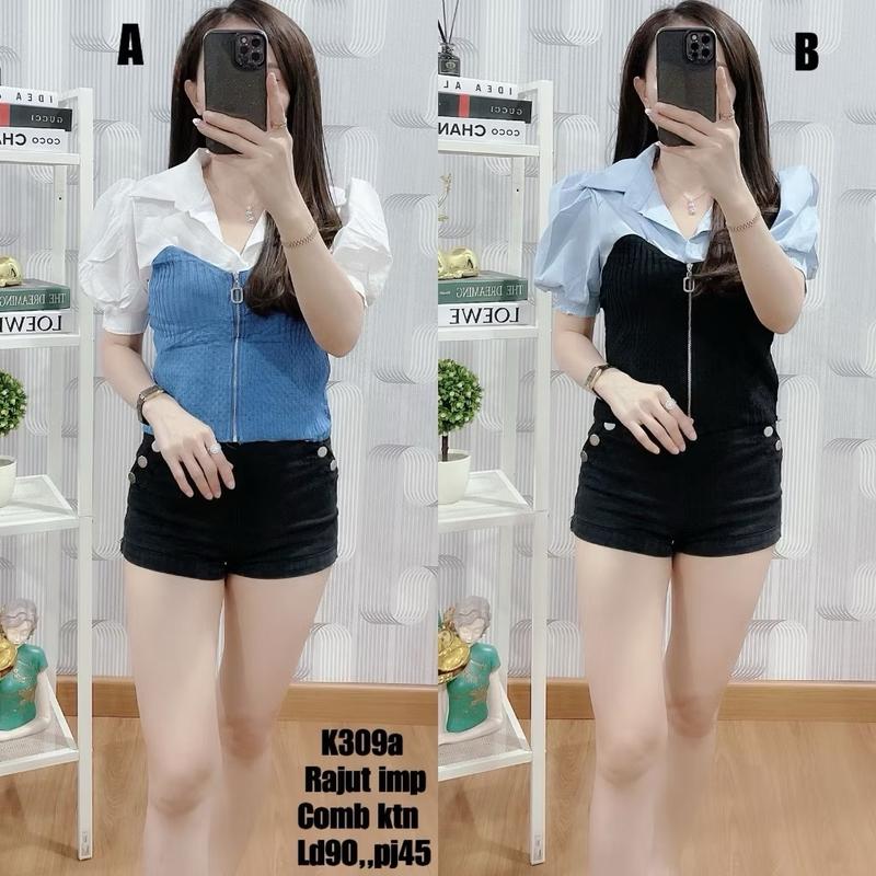 KEMEJA KOMBI RAJUT BKK K309a 0