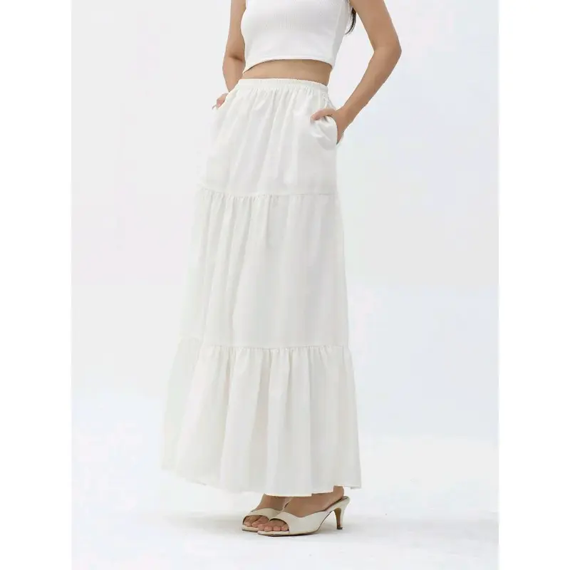 Terbaru! Arzha Skirt / Rok Susun Canda + Kantong / Ruffle skirt / Rok wanita / Rok 3 susun 1