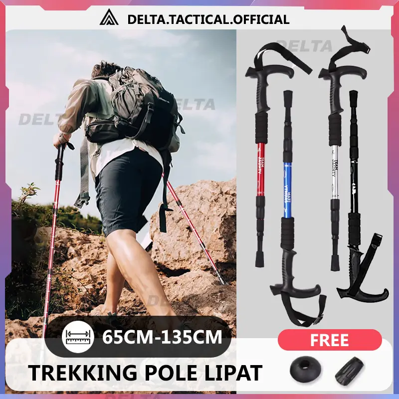 Zamberlan Tiang Trekking Premium | Aluminium Tebal & Ujung Baja Karbon | Peredam Kejut + Pegangan Nyaman untuk Hiking & Outdoor