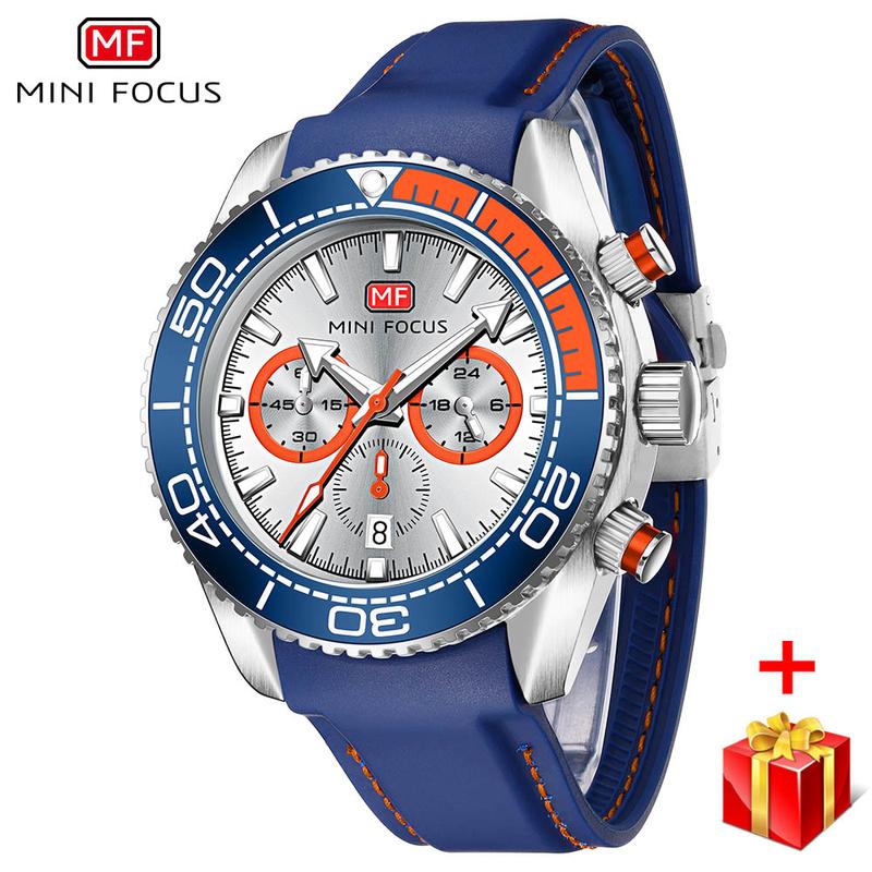 Đồng Hồ Nam, Thương Hiệu Sang Trọng MINI FOCUS, Không Thấm Nước, Có Chức Năng Bấm Giờ, Dạ Quang, Đa Chức Năng, Thích Hợp Cho Thể Thao, Quà Tặng Giáng Sinh