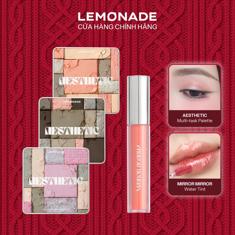 Combo 01 Bảng phấn mắt đa năng Lemonade Aesthetic Multi-task Palette 10.8g và 01 Son tint bóng không dính siêu lỳ Lemonade Mirror Mirror Water Tint 4g