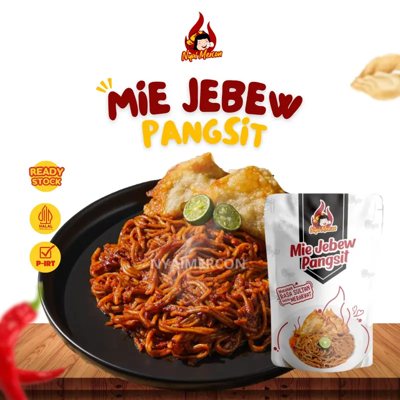 Paket Beli 3 Dapat 6 (Pangsit Rangu, Pangsit Keju, Mie Jebew + 3 Free Kripik Pangsit) Nyai Mercon Makanan Instan 3