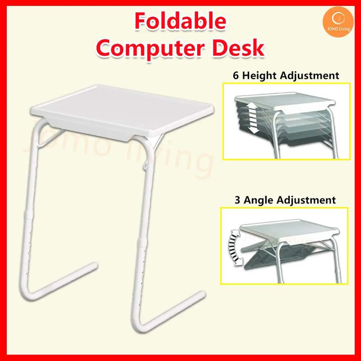 Height Adjustable Beside Table Folding Computer Desk
