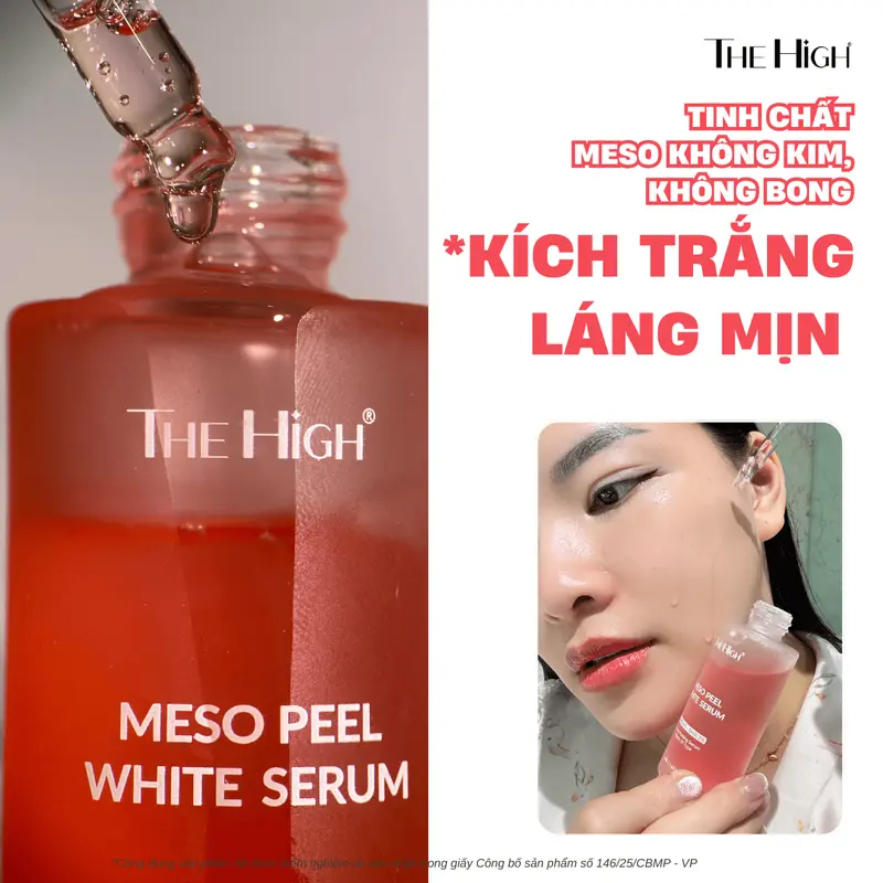 Tinh Chất Serum Meso Peel THE HIGH Hỗ Trợ Trắng Da, Căng Bóng, Không Đau, Không Đỏ, Làm Sạch Sâu, Hỗ Trợ Cải Thiện Mụn Đầu Đen, Mụn Ẩn Skincare Cosmetics