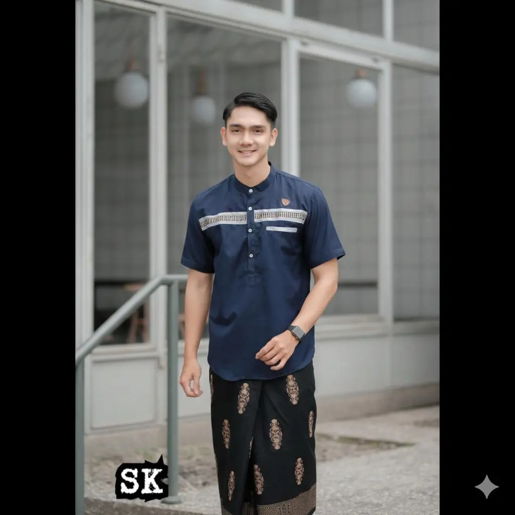 navy + sarung hitam