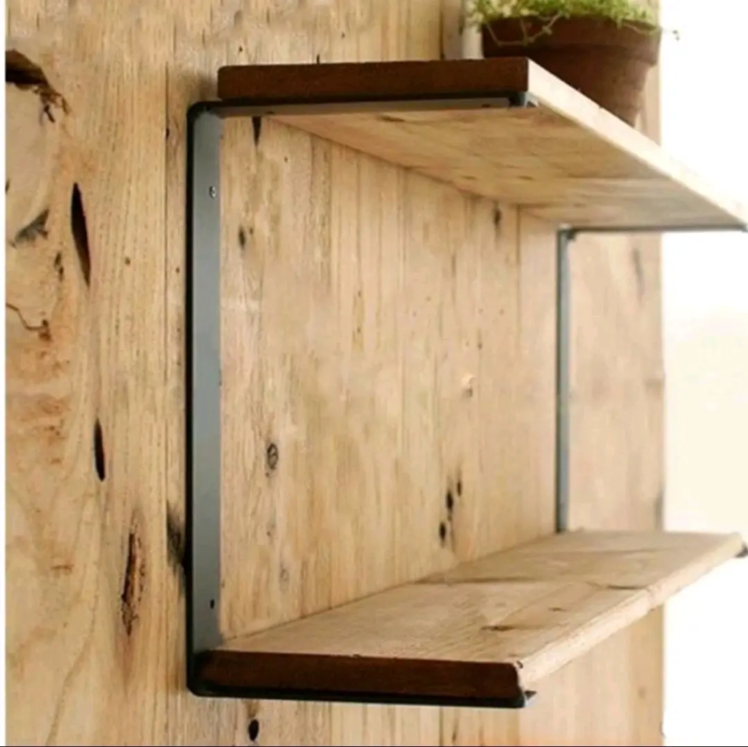 bracket besi plat strip siku rak dinding susun 10x20x10 hemat ruang kebutuhan rumah rak-papan-abu model 2 Space-Saving Wine
