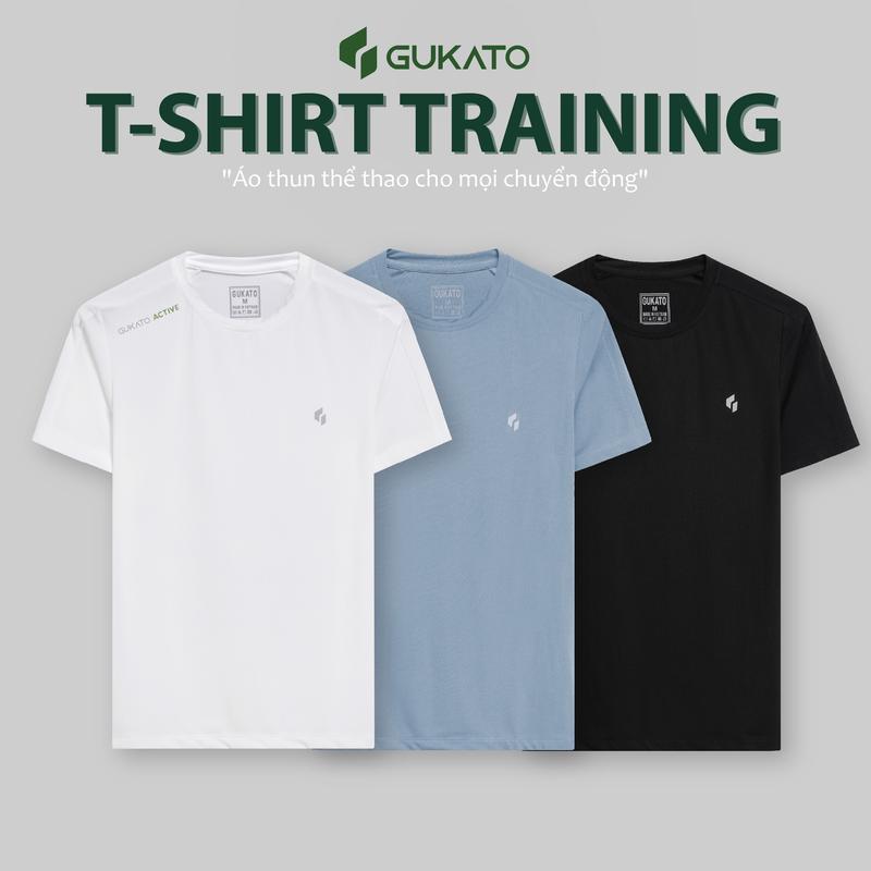 [COMBO 3 chiếc] Áo thể thao nam Gukato Active vải thun thông hơi với nhiều lỗ thoáng khí Coolmax mát lạnh, cổ tròn ngắn tay