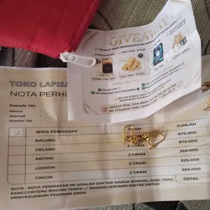 Anting Desi Lapisan E.M.A.S Muda Asli Awet Hingga Bertahun Tahun Gratis Dompet dan surat perhiasan dari toko