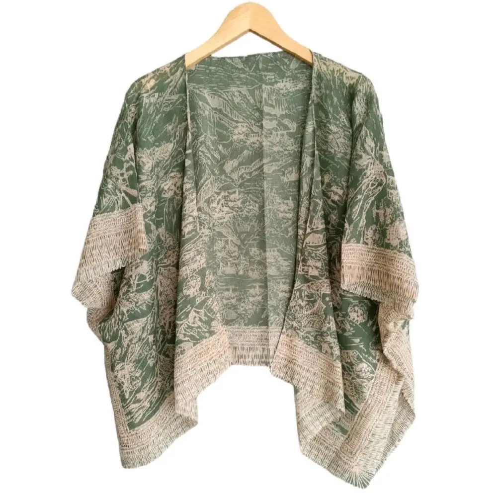 kardigan Outer fashion style Motif pegunungan bahan Voal Premium full printing tidak mudah luntur Cardigan Basic Muslim Wanita Panjang