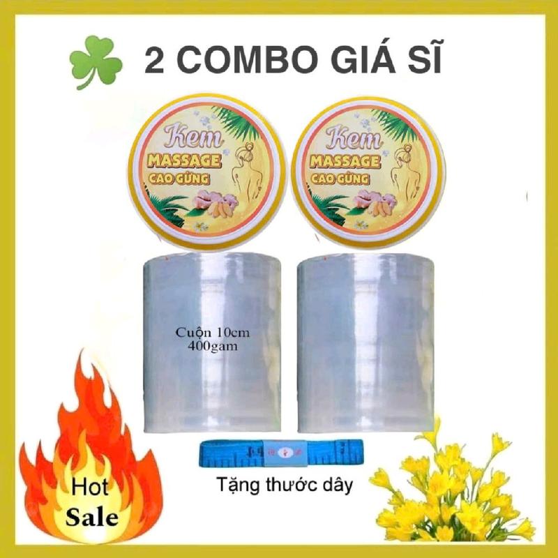2 Combo Giá Sỉ Kem Massge Cao Gừng - Mẫu cải tiến 250g và cuộn ủ 400g