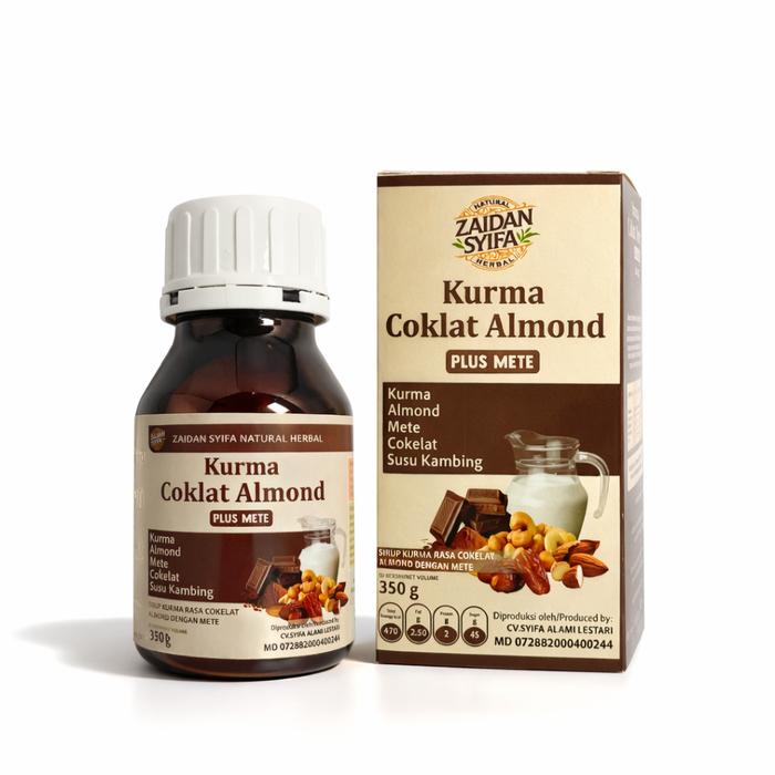 Gambar Zaidan Syifa Kurma Coklat Almond Plus Mete 350gr, Rasa Baru & Manfaat Nutrisi, Libatkan Kurma, almond, Mete, dan Susu kambing dari Zaidan Syifa_NEW Kota Bogor Tokopedia