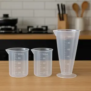 Gelas Ukur Gelas Takar 100 ML Jigger Plastik Kitchenware Takaran gelas ukur 1 set lengkap untuk usaha kedai atau cafe kapasitas 100ml bahan plastik PP food grade
