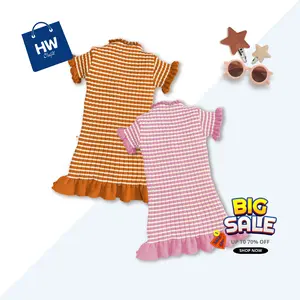 HW Dress AURORA - Gaun rajut Anak Perempuan Lengan pendek curly Kids Fashion
