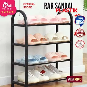 Mall Perabot | Rak Sepatu Plastik 4 Susun Tempat Sandal Rak 4Susun 4 Tingkat Sendal Shoe Rack 4 Level