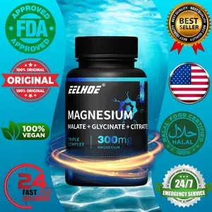 Triple Magnesium Complex Magnesium Glycinate + Magnesium Malate + Magnesium Citrate 300 mg - Mendukung kesehatan otot, saraf, tulang dan meningkatkan metabolisme energi