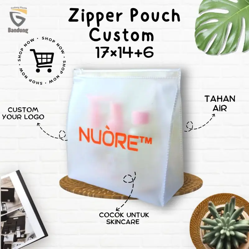 pouch Zipper packaging skincare make up custom sablon 0