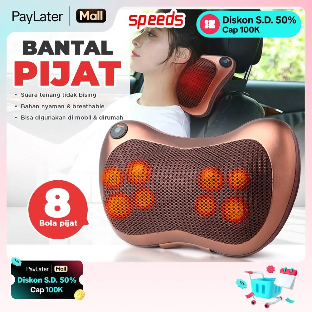 [8 Bola] Bantal Pijat Relaksasi Leher Punggung Mobil Rumah 202-1