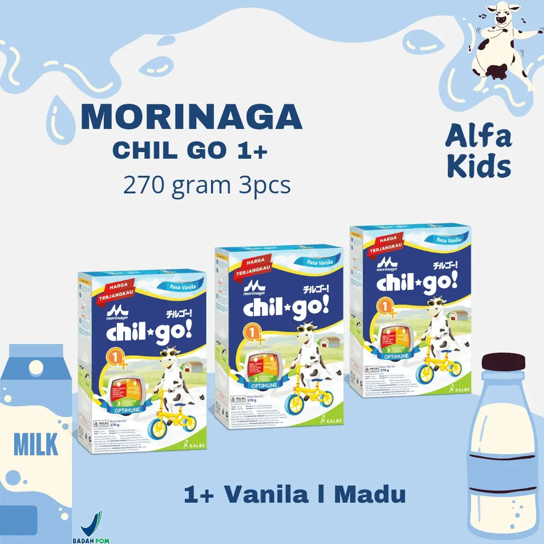 Susu Bubuk Morinaga CHIL*GO Powder Kemasan 270gr 3 box