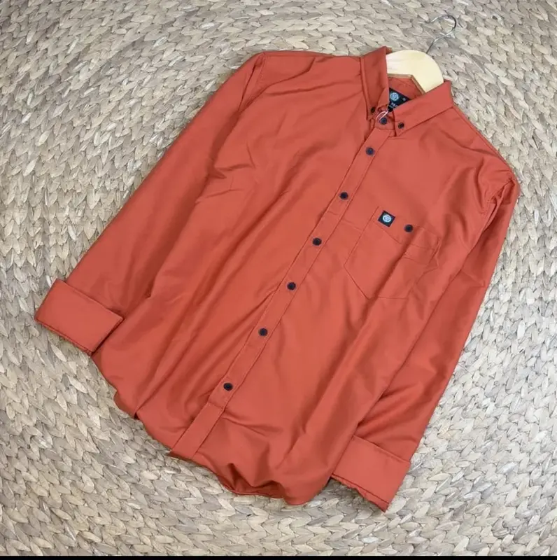 Kemeja Polos Pria kantor Lengan Panjang Slimfit Jumbo Denim Hitam Sage 5