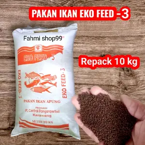 Pelet Eko Feed -3 Pakan Apung, Pur Ikan Lele & Nila Repack 10kg