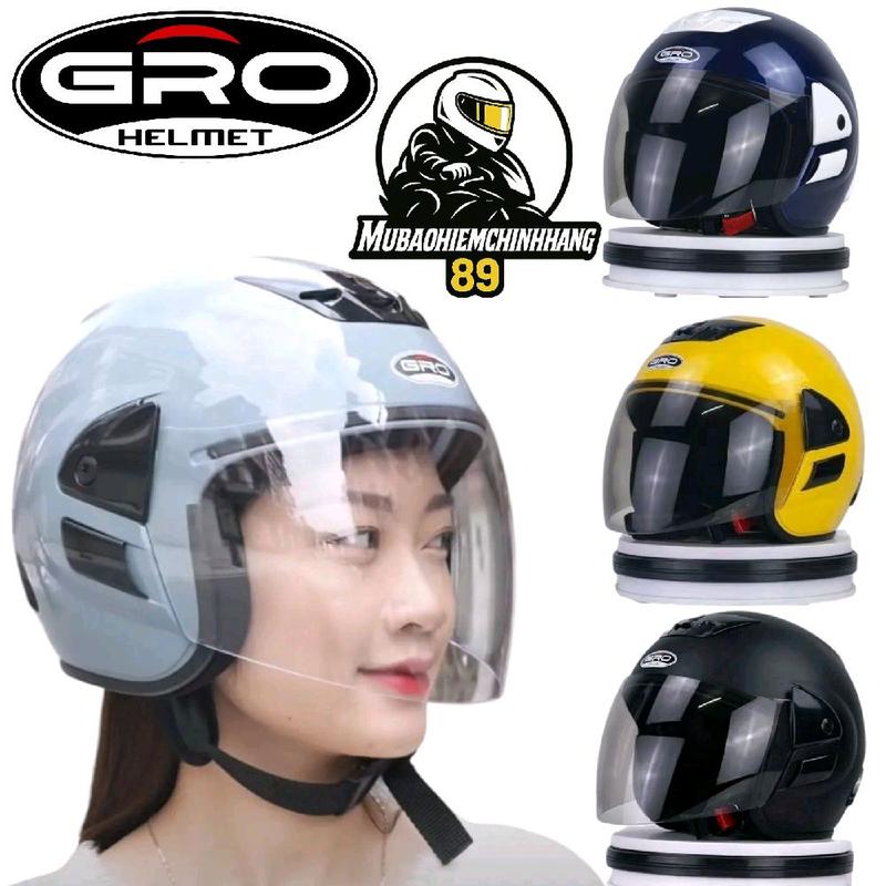 Mũ bảo hiểm GRO HD 3/4 trùm đầu có kính - Phong cách cá tính cho nam nữ