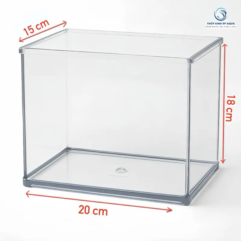 Hồ nhựa mini nuôi cá 20*15*18cm - Guppy - Betta - Thủy sinh - siêu trong