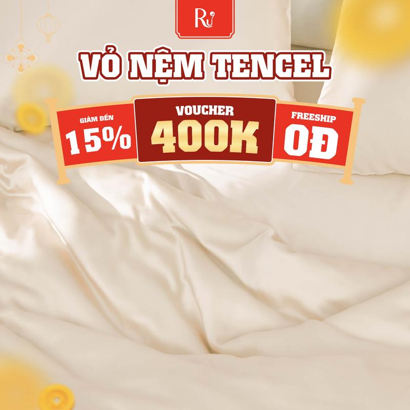   GIẢM 50%  Vỏ Ga Nệm Tencel Ru9 | Sợi Bạch Đàn Cao Cấp |Mềm Như Lụa - Độ Thoáng Khí Cao | Màu Trơn | 9 Màu Sắc | 1m2 x 2m | 1m4 x 2m | 1m6 x 2m 