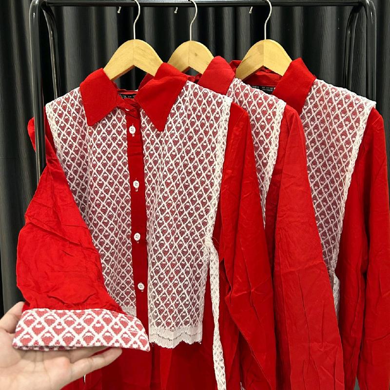 SPESIAL KEMEJA MERAH PUTIH/ ATASAN TERLARIS KATUN MIX BURKAT/ BUSUI FRIENDLY/ KC AKTIF/ LD 114 Atasan Katun Casual Wanita Kancing Salur/ EDISI AGUSTUSAN Formal Nyaman Santai 8