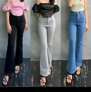 Sunday Celana Jeans Cutbray Strech Auto Jenjang Panjang Wanita