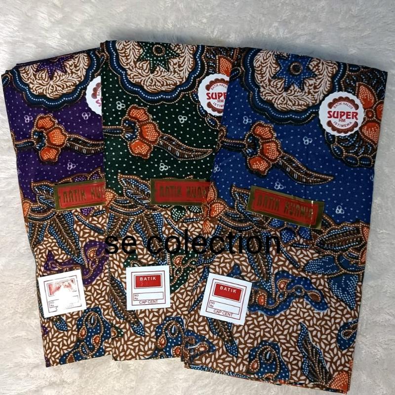 Paket Hemat Isi 3 PCS Sarung Batik Pasca Ibu Melahirkan Cap Kurnia Motif random Wanita Pria Dewasa Seragam Muslim Pekalongan polieater Hitam Santri cowok Bunga 1