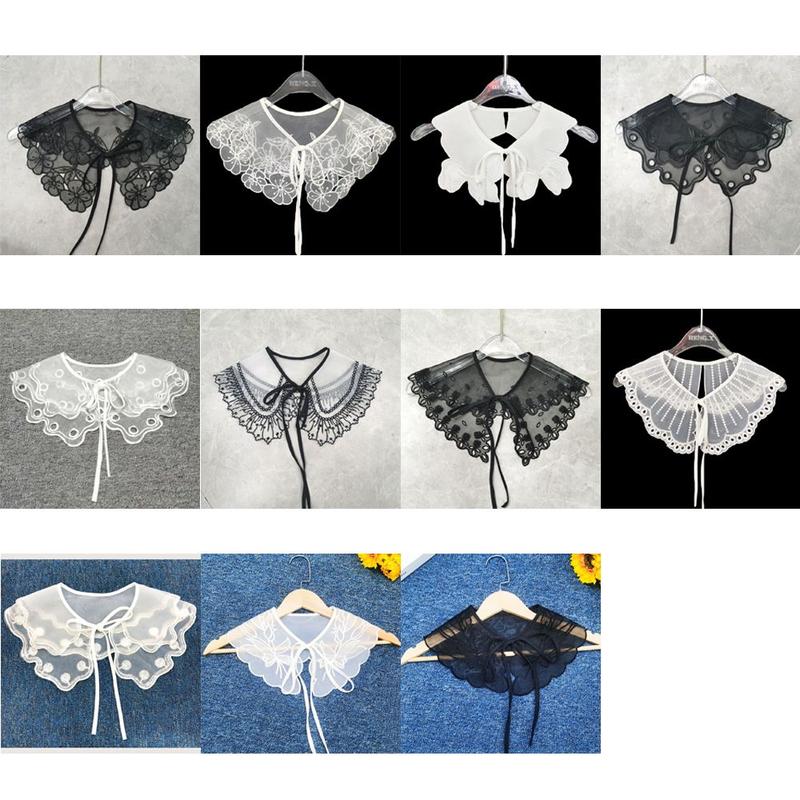 Khăn Quàng quàng cổ thêu ren, đồ trang trí khăn choàng cho phụ nữ, áo sơ mi, cổ áo giả, áo cánh vai đám mây, cổ áo giả, phụ kiện quần áo