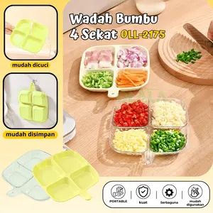 【COD】Wadah Piring Bumbu Plastik 4 Sekat Serbaguna Bisa Digantung OLL-2175 Kitchenware