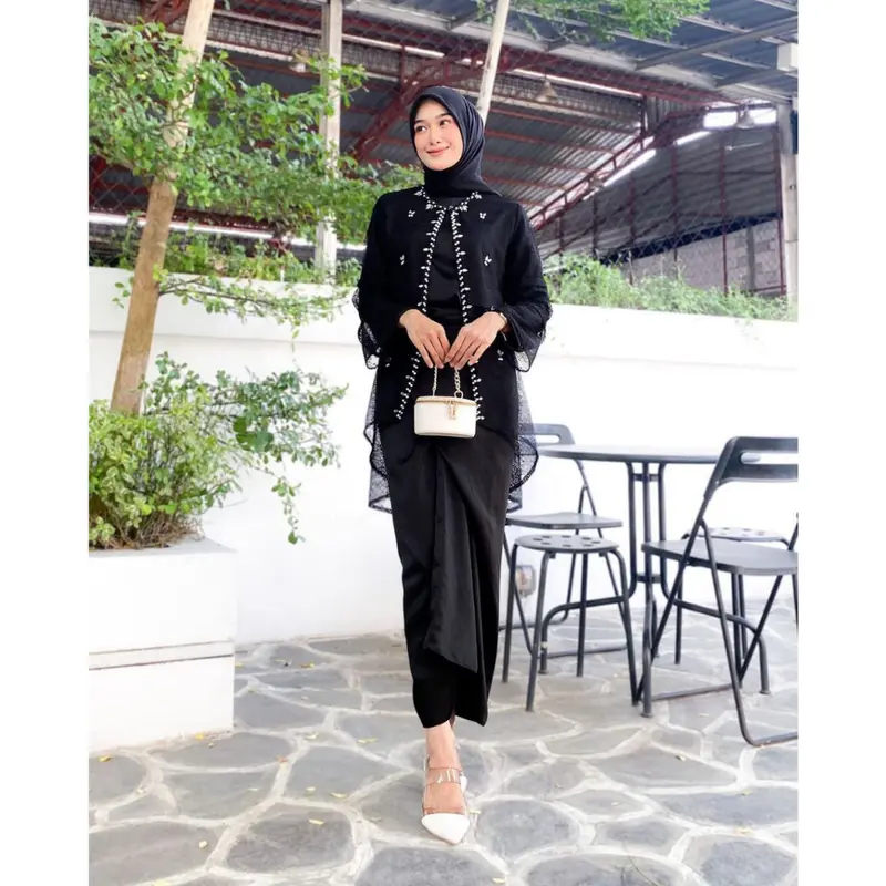 Ori Termurah Oneset Clarisa Outer Brokat Premium - Outfit Kondangan Rok Lilit 1