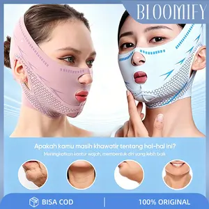 BLOOMIFY Pengencang Wajah Perban V-face lifting V Shape Pelangsing Wajah | Mengangkat & mengencangkan | Mencegah kulit kendur | Penutup wajah penuh | Masker double chin | Dapat digunakan dalam jangka panjang | Dapat dicuci | Membantu wajah lebih kencang