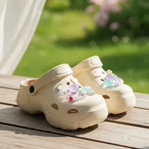 SandalID Wantia Baim EVA Wanita Anti Slip 5.5CM Sandal Slip-On Polos FujiSol Tebal 5.5cm Desain Kodok Lucu Wedges Karet Dual Color Model Terbaru Trendy Serbaguna