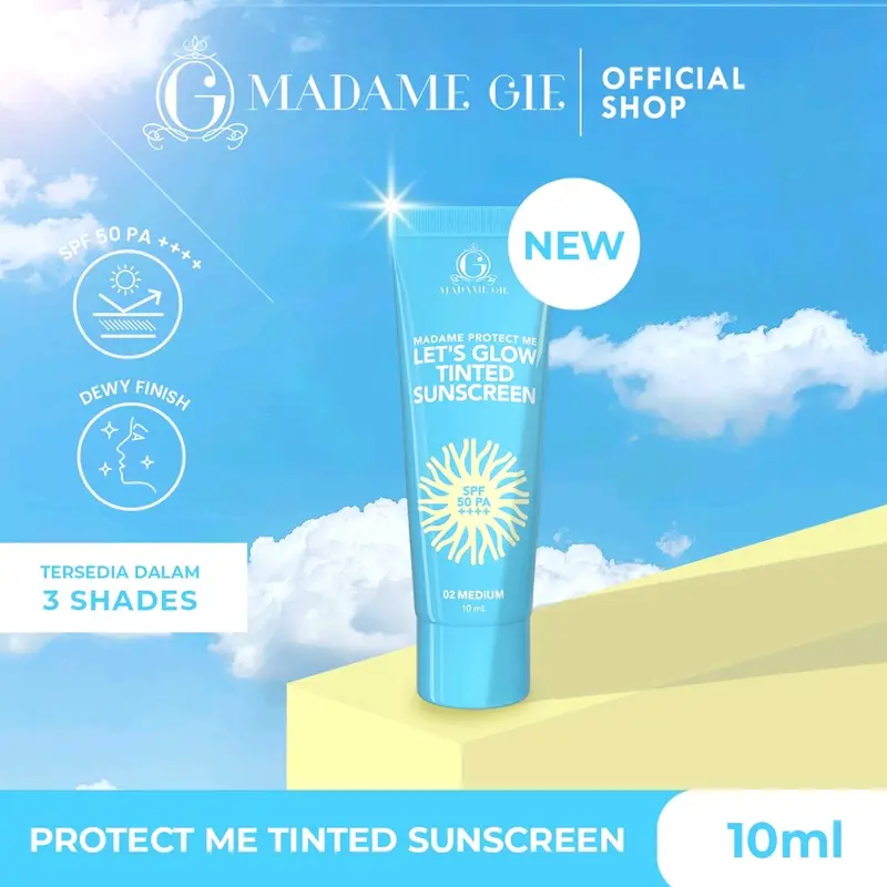 Madame Protect Me Let's Glow Tinted Sunscreen SPF 50 PA ++++ Multipurpose 10ml - 35ml (Facial / Wajah / Niacinamide / Perawatan) 3