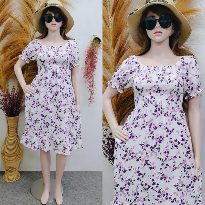 RSD - Dress Kerut Lily Pendek Casual Wanita Dewasa Motif 2