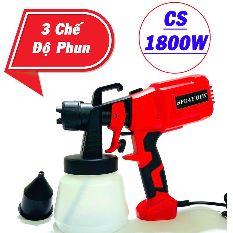 Máy Phun Sơn 1800W - Phun Sơn Cầm Tay Dùng Điện Công Suất Lớn Hàng Chuẩn Lõi Đồng