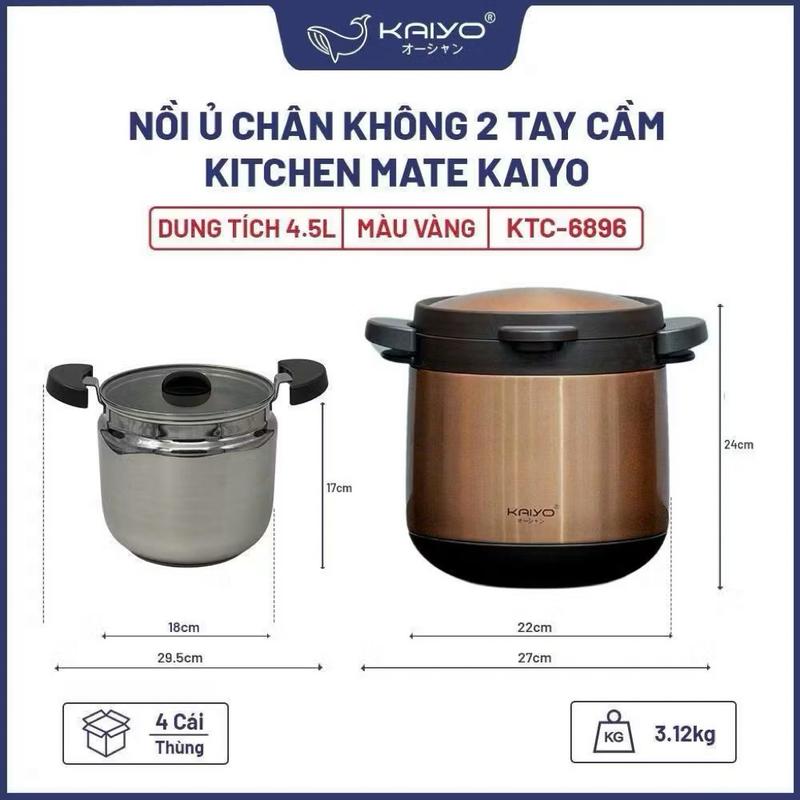 Nồi ủ chân không Kaiyo Nhật Bản Nồi nấu chậm Dung Tích 3L 4.5 lít bảo hành 12 tháng