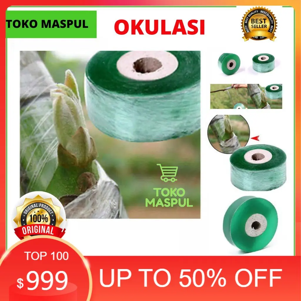 Grafting tape 2 cm plastik okulasi sambung pucuk stek ranting cangkok parafilm poyolefin