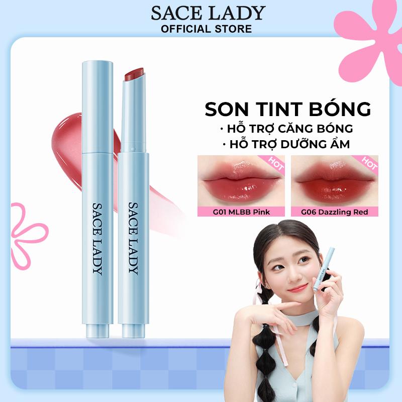 [COD] Son môi Tint Bóng SACE LADY Dưỡng Ẩm Nhẹ Giúp Đôi Môi Mềm Mại Căng Bóng Không Khô Môi 1.8g