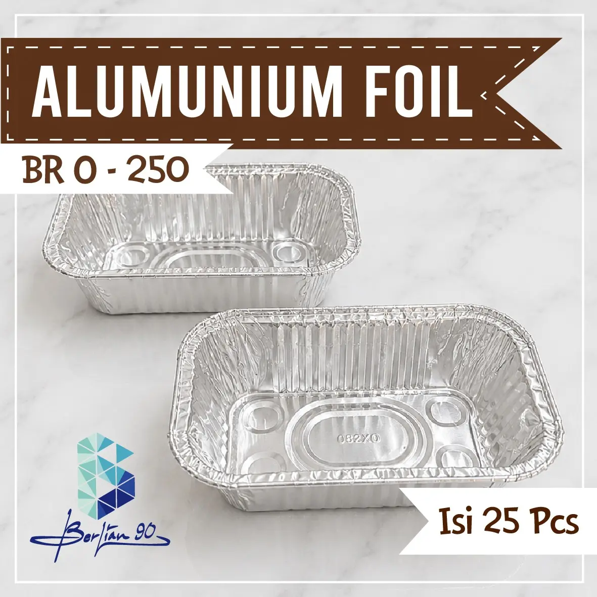 ( 1 PACK ) Alumunium Foil Tray Cup OX 250 Lasagna Macaroni Schotel Dimsum Mentai Klapertart Spaghetti Brulee Brownies Cake Bolu Roti